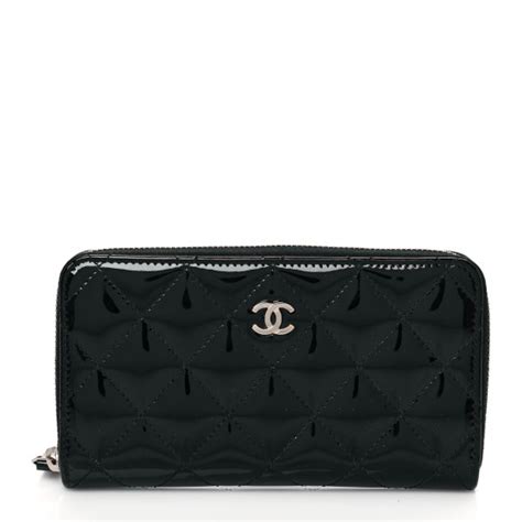 chanel patent quilted wallet|chanel small zipper wallet.